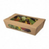 Barquetes de salada Kraft recicláveis com janela - 1000 ml - Pacote de 200 - Colpac