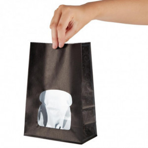 Sacos de sanduíche de papel reciclável preto com janela - Conjunto de 250 - Colpac