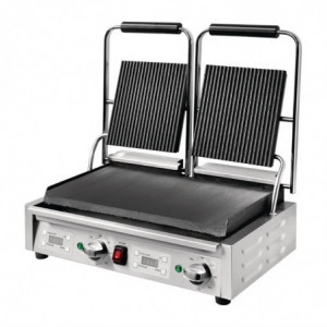 Grelhador de Contato Duplo Estriado/Liso-230V - Buffalo