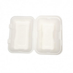 Caixas de refeição em bagaço com tampa articulada - L 228mm - Conjunto de 200 - Vegware