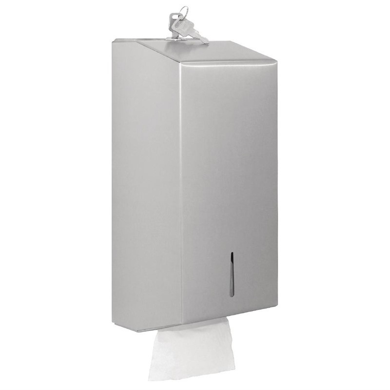 Distributeur inox de papier hygiénique enchevêtré - Jantex - Fourniresto Distributeur inox de papier hygiénique enchevêtré - Jantex - Fourniresto