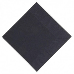 Guardanapos de lanche de papel preto compostáveis - 3 camadas - 30x30 - Pacote de 1000 - FourniResto - Fourniresto