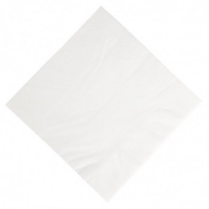 Guardanapos de Almoço de Papel Branco Compostáveis - 3 Camadas - 400 x 400 - Pacote de 1000 - FourniResto