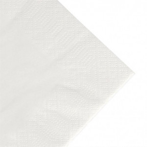 Guardanapos de Almoço de Papel Branco Compostáveis - 3 Camadas - 400 x 400 - Pacote de 1000 - FourniResto