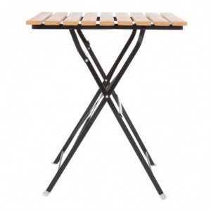 Mesa bistrô quadrada em imitação de madeira - 600mm - Bolero - Fourniresto