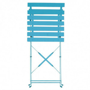Cadeiras de terraço em aço - azul-turquesa - Conjunto de 2 - Bolero - Fourniresto