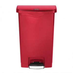 Caixote do lixo com pedal frontal Slim Jim vermelho - 50L - Rubbermaid