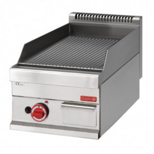 Plancha a gás 650 com placa ranhurada - Gastro M