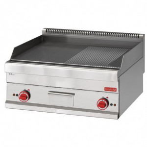 Chapa Elétrica com Metade Lisa Metade Grelhada - L 700 x P 650 mm - Gastro M - Fourniresto