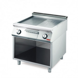 Chapa elétrica 700 com metade lisa metade ranhurada - Gastro M - Fourniresto
