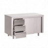 Móvel em Aço Inoxidável com Portas de Correr e 3 Gavetas à Esquerda - L 2000 x P 700mm - Gastro M