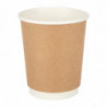 Copos de parede dupla de papel kraft 225ml - Pacote com 25 - Fiesta - Fourniresto
