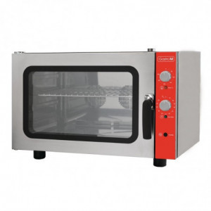 Forno elétrico de convecção de quatro níveis com humidificador e porta lateral - 400V - Gastro M