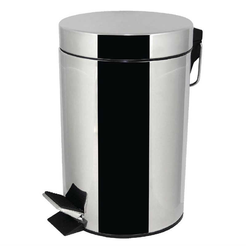 Lixeira com pedal em aço inoxidável - 3L - FourniResto Lixeira com pedal em aço inoxidável - 3L - FourniResto