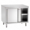 Móvel em inox com portas de correr e prateleira - L 1000 mm