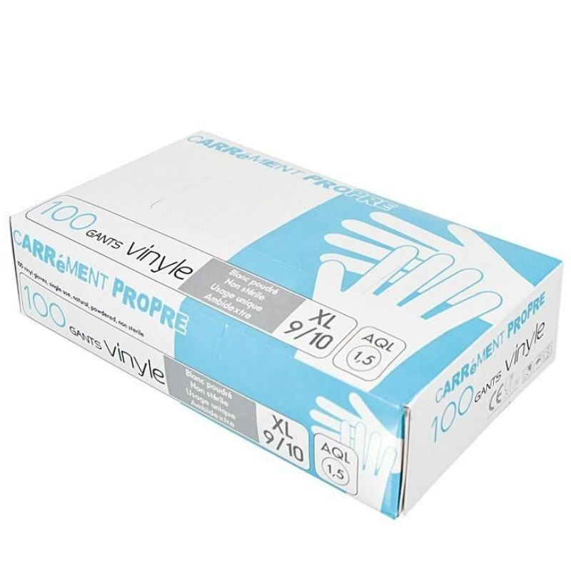 Luvas de vinil Tamanho L - Pacote com 100 Luvas de vinil Tamanho L - Pacote com 100