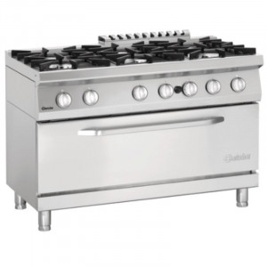 Forno 6 bocas com grande forno a gás Série 700