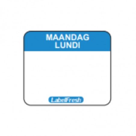 Etiqueta de Rastreabilidade Label FreshEasy - Segunda-feira - 30 x 25 mm - Pacote com 1000 - LabelFresh