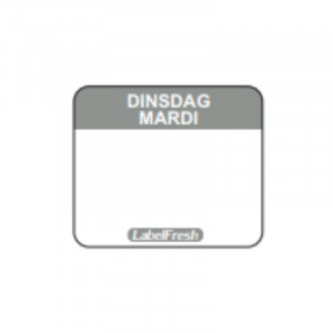 Etiqueta de Rastreabilidade Label FreshEasy - Terça-feira - 30 x 25 mm - Pacote com 1000 - LabelFresh
