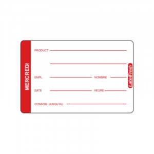 Etiqueta de Rastreabilidade LabelFresh Pro - Quarta-feira - 70 x 45 mm - Pacote com 500 - LabelFresh