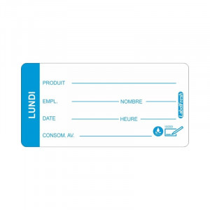 Etiqueta de Rastreabilidade LabelFresh Solúvel Pro - Segunda-feira - 60 x 30 mm - Pacote com 250 - LabelFresh