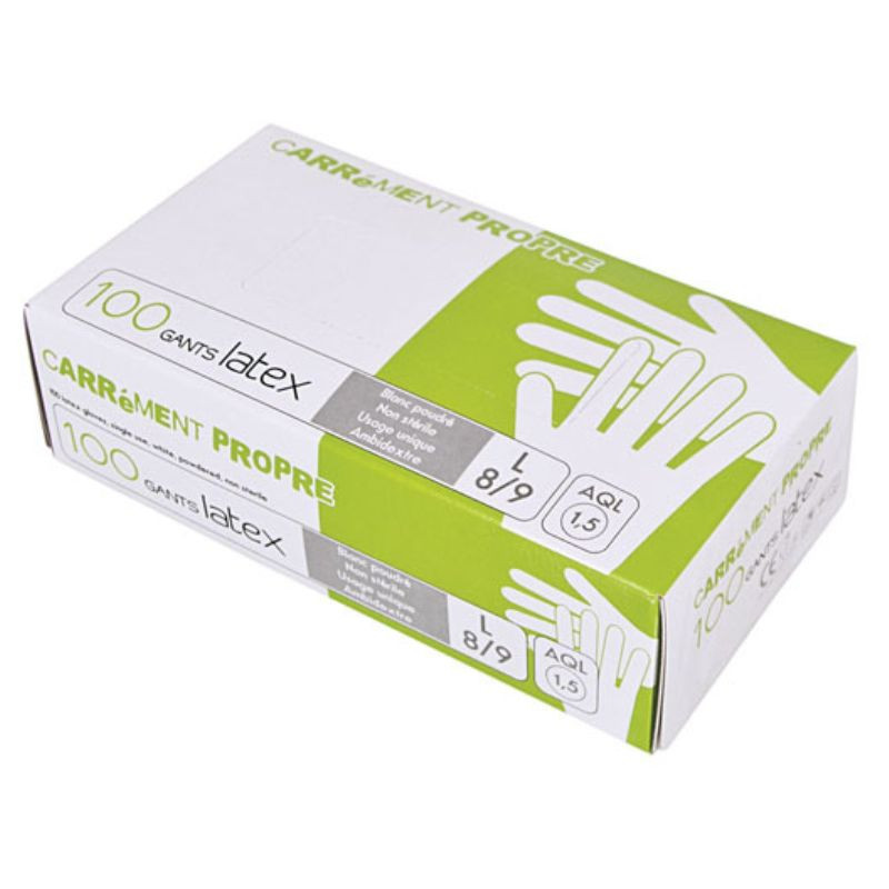 Luvas de Látex com Pó - Tamanho M - Pacote com 100 Luvas de Látex com Pó - Tamanho M - Pacote com 100