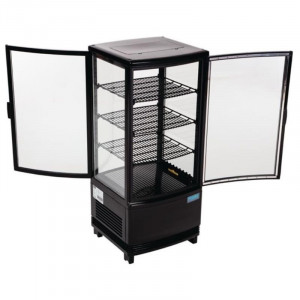 Vitrina refrigerada preta com portas curvas 86 L - Polar - Fourniresto