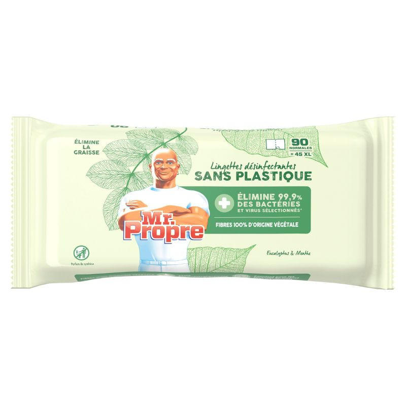 Lenços Desinfetantes Sem Plástico Eucalipto - 90 Lenços - Mr. Proper Lenços Desinfetantes Sem Plástico Eucalipto - 90 Lenços - Mr. Proper