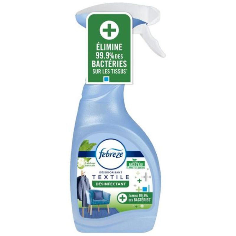 Spray Desinfetante Têxtil - Orvalho da Manhã - 500 ml - FEBREZE Spray Desinfetante Têxtil - Orvalho da Manhã - 500 ml - FEBREZE