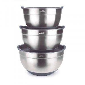 Conjunto de 3 tigelas de aço inoxidável - 3 a 4,8 L - Lacor