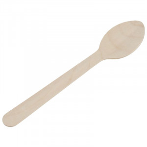 Colher de sopa de madeira - 160 mm - Pacote com 100