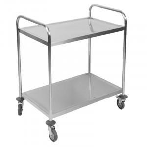 Carrinho Inox 2 Prateleiras Dynasteel - Profissional de restauração. Resistente, manobrável e robusto.