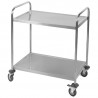 Carrinho Inox 2 Prateleiras Dynasteel - Profissional de restauração. Resistente, manobrável e robusto.