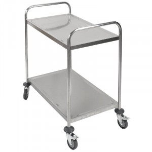 Carrinho Inox 2 Prateleiras Dynasteel - Profissional de restauração. Resistente, manobrável e robusto.