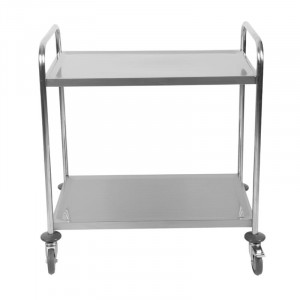 Carrinho Inox 2 Prateleiras Dynasteel - Profissional de restauração. Resistente, manobrável e robusto.