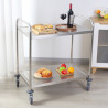 Carrinho Inox 2 Prateleiras Dynasteel - Profissional de restauração. Resistente, manobrável e robusto.