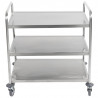 Carrinho Inox 3 Prateleiras Dynasteel - Robusto e funcional para profissionais de restauração