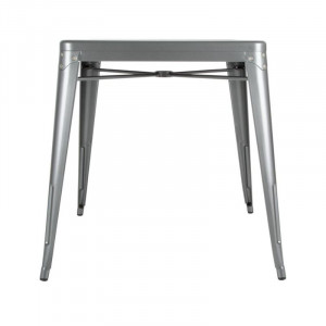 Mesa Quadrada em Aço Cinza Metalizado - L 668 x P 668 mm - Bolero