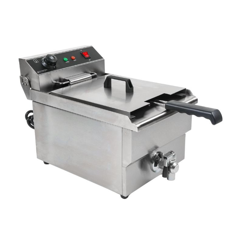 Fritadeira Profissional 13L com Drenagem em Aço Inoxidável - Dynasteel Fritadeira Profissional 13L com Drenagem em Aço Inoxidável - Dynasteel