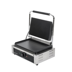 Grelhador Panini de Grande Superfície Ranhurada/Lisa Dynasteel - Cozimento profissional perfeito para restaurantes e lanchonetes