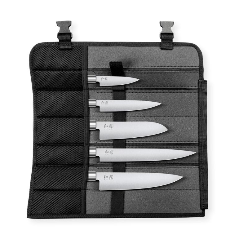 Conjunto de 5 facas Wasabi Black com maleta - Desempenho e elegância para profissionais de cozinha Conjunto de 5 facas Wasabi Black com maleta - Desempenho e elegância para profissionais de cozinha