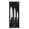 Conjunto de 3 Facas Wasabi Black - Faca de Escritório e Santoku da KAI: qualidade, desempenho e precisão na cozinha.