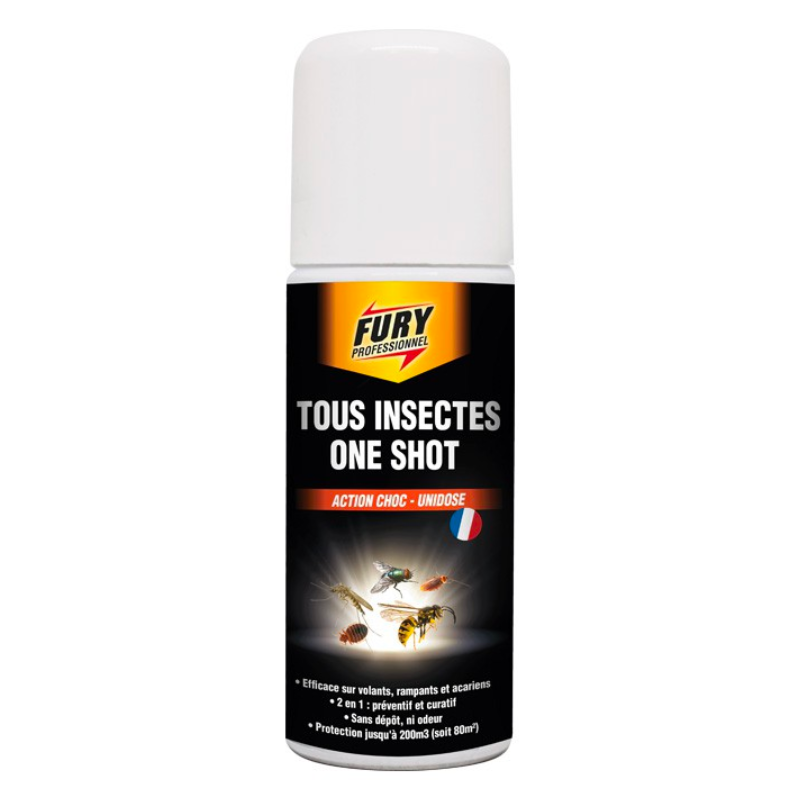 Bomba de Ação Choque Voadores, Rastejantes e Ácaros - Unidose 200ml - Marca Fury Bomba de Ação Choque Voadores, Rastejantes e Ácaros - Unidose 200ml - Marca Fury