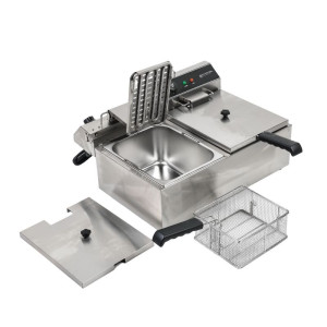 Fritadeira profissional Dynasteel - 2 x 10 L | Capacidade 20 L | Aço inoxidável | Potência 2 x 3000 W
