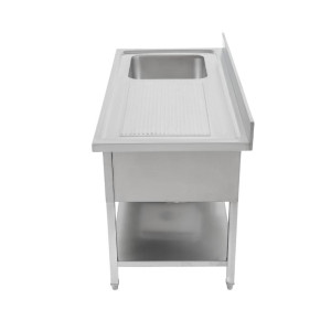 Mergulhe 1 tanque com encosto e prateleira - L 1400 x P 600 mm - Dynasteel