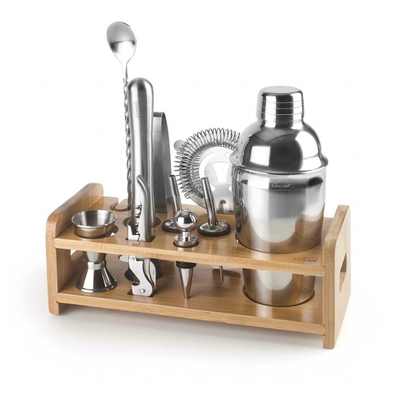 Conjunto de Utensílios de Coquetel com Suporte em Inox - Lacor Conjunto de Utensílios de Coquetel com Suporte em Inox - Lacor